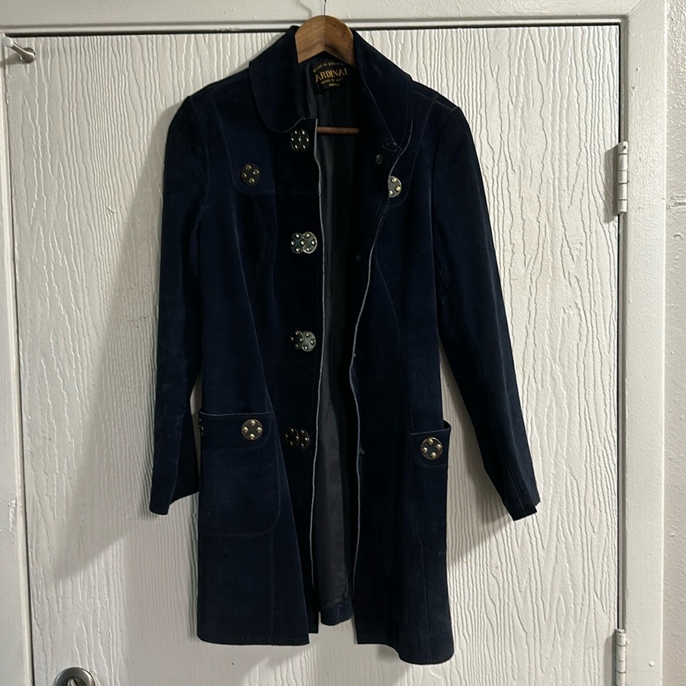 Vintage Mid-Length Suede Coat.